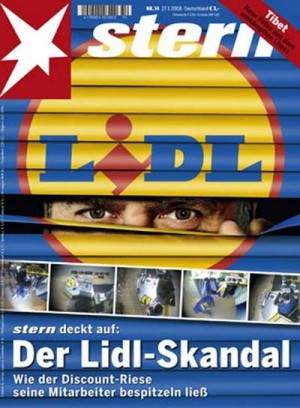 Portada de la revista alemanya Spiegel on denuncia l'espionatge LIDL a les reballadores.