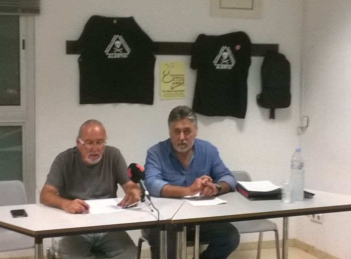 Oriol Vicente i Francisco Villaran a la roda de premsa de la PDSP. Foto: PV
